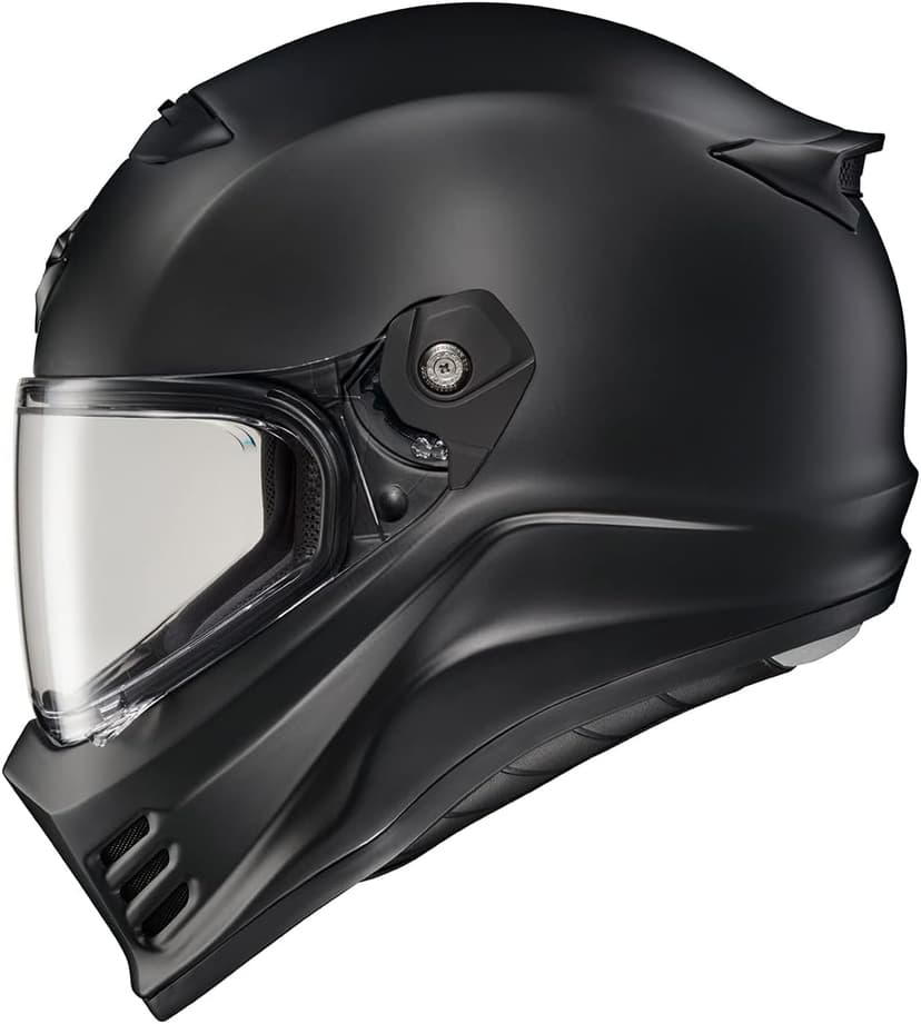 ScorpionEXO Covert FX Full Face Adult Motorcycle Helmet Street Fighter Style - Bluetooth Ready Speaker Pockets DOT ECE Solid (Matte Black - Medium)