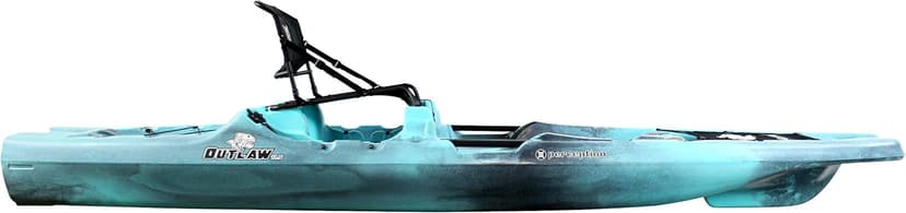 Perception Kayaks Outlaw 11.5 | Sit on Top Fishing Kayak | Fold Away Lawn Chair Seat | 4 Rod Holders | Integrated Tackle Trays | 11' 6"