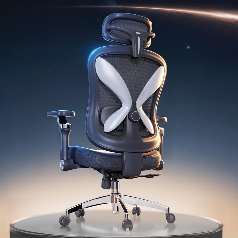 amseatec Office Chair Ergonomic Desk Chair,350 LBS Home Mesh Office Desk Chairs with 3D Adjustable Lumbar Support,5D Flip-up Arms,2D Adjustable Headrest,Comfortable Computer Gaming Chairs(Black)