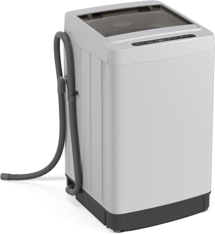 Giantex Portable Washing Machine, 1.5 cu.ft Compact Washer with Drain Pump, LED Display, 8 Programs, 10 Water Levels, Child Lock, 11 LBS Clothes Capacity for Apartment, Home, Dorms, RV (Gray & Black)