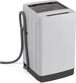 Giantex Portable Washing Machine, 1.5 cu.ft Compact Washer with Drain Pump, LED Display, 8 Programs, 10 Water Levels, Child Lock, 11 LBS Clothes Capacity for Apartment, Home, Dorms, RV (Gray & Black)