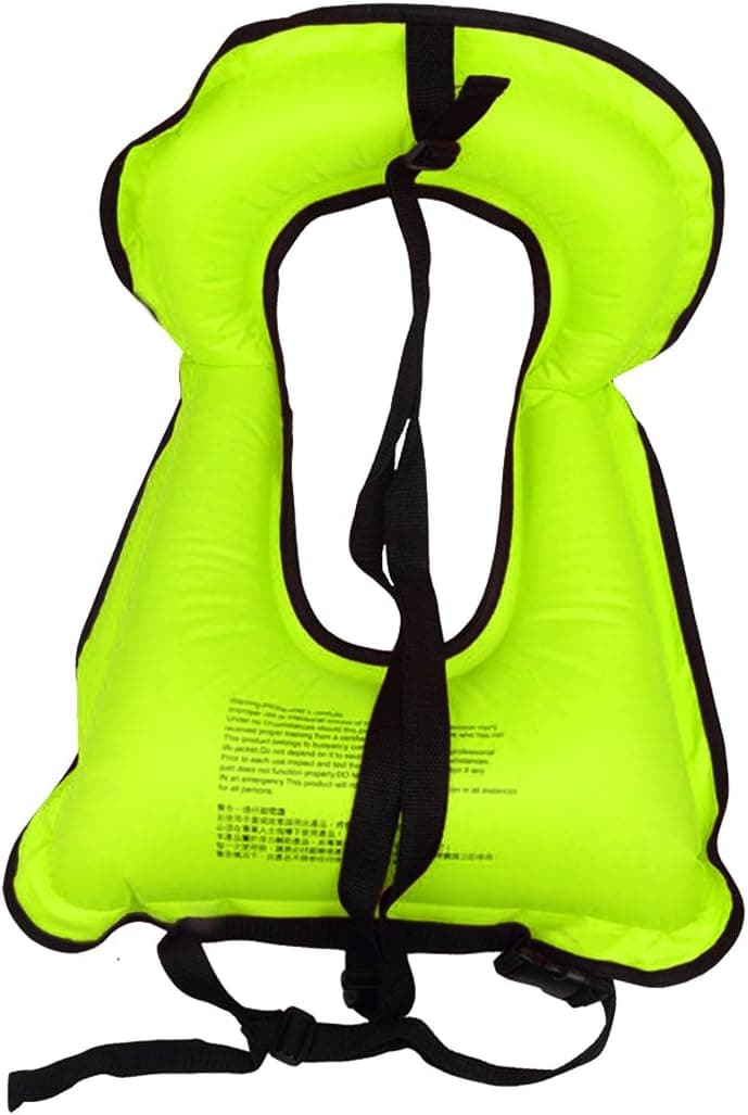 Inflatable Snorkel Vest Adult Snorkeling Jackets Free Diving Swimming Safety Load Up to 220 Ibs
