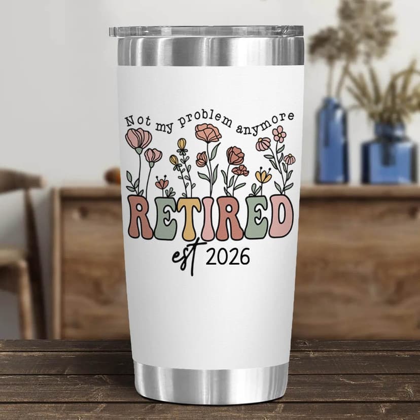 Happy Retired Farewell Party Gift for Coworker, Teacher, Nurse, Boss or Friend, Funny Stainless Steel Mug Coffee Retirement Gift for Woman 2026, Retired Tumbler, Not My Problem Anymore Cup B0D1FV94BK