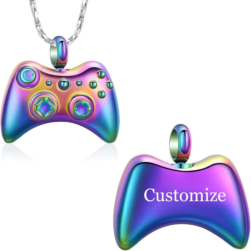 Memorial Pendant, Ashes Necklace of Loved One, Keepsake Gifts for Men Women Imrsanl Game Controller Urn Necklace Cremation Jewelry for Ashes B0CTMCX9JM