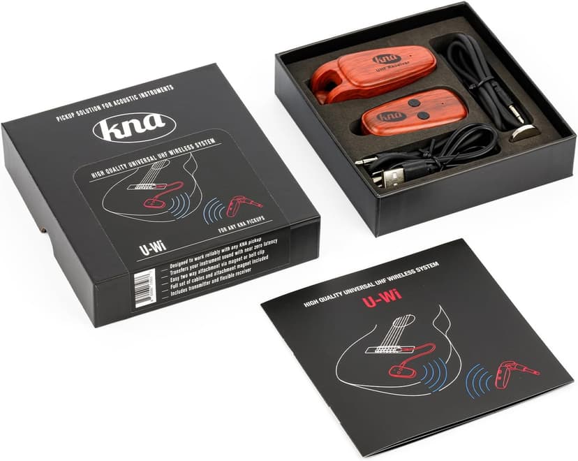 KNA U-Wi Universal Wireless System, Guitar, Bass, Violin, Acoustic and Electric Instruments, UHF Wireless Audio for Piezo Pickups, 50m Range, Ultra-Low Latency, Interference-Free Connection