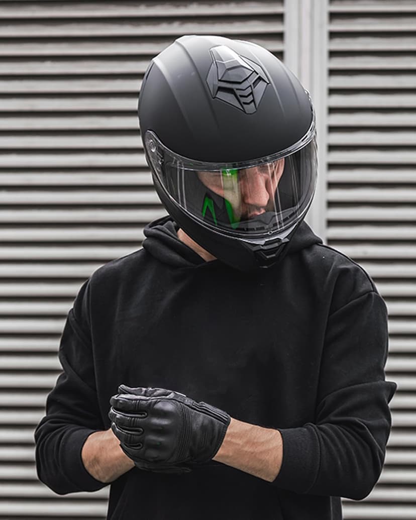 Motorcycle Helmets for Adult Men Women, Full Face Lightweight Street Bike Racing DOT Helmet with Extra Clear Visor Model AU-T801