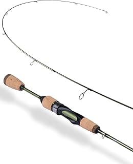 LITTMA Wild Streams Ultralight Spinning&Casting Trout Rod, 2-Piece Fishing Rod for Crappie, Panfish & Micro Fishing, Green Carbon Fiber Blank with Cork Handle, 5’6”/6’/6’6”/7’