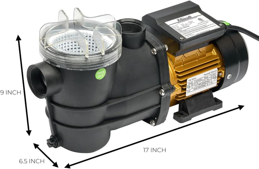 XtremepowerUS 3/4HP 2,400GPH High Flow Pond DIY Self Priming for Above Ground Swimming Pool Pump Strainer Basket 1.5" NPT Inlet/Outlet