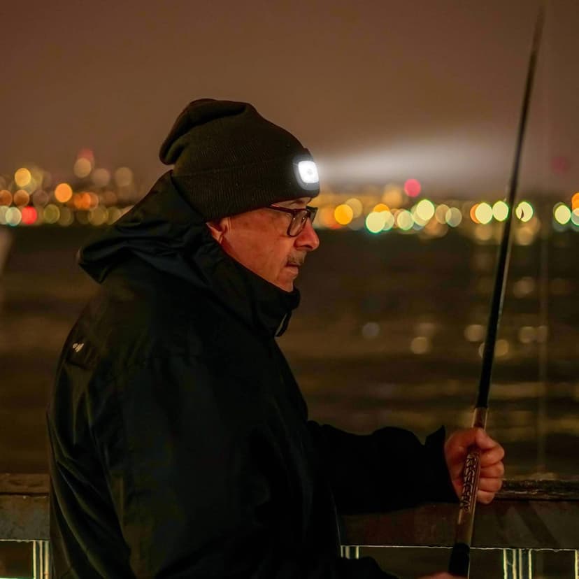 VIBELITE LED Beanie Hat with Light, USB Rechargeable LED Headlamp, Christmas Gifts for Men, Stocking Stuffers for Teen Boys, Dad, Husband, Father, Grey