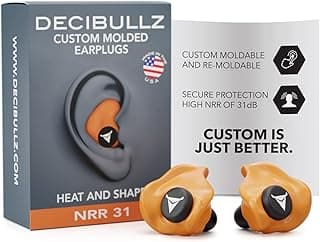 Decibullz - Custom Molded Earplugs, 31dB Highest NRR, Comfortable Hearing Protection for Shooting, Travel, Work and Concerts