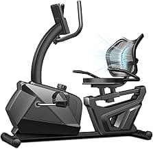 CURSOR FITNESS Recumbent Exercise Bike, Quiet Recumbent Stationary Bike for Adults & Seniors, Magnetic Stationary Bike with 16-Level Resistance, Supports 350LB, Heart Rate Handle & LCD Display