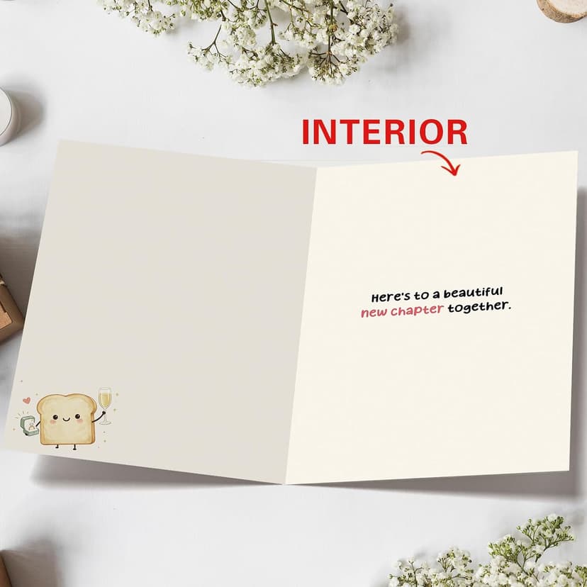 Funny Proposal Congratulations Decoration Gifts for Bride Groom Friend, Cute Toast Pun Design for Engagement Party, 5×7 Inch Asmallgf Happy Engagement Card Gifts for Couple Newlyweds B0H9LKYDPD