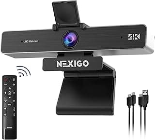 NexiGo Zoom Certified, N950P (Gen 2) 4K Zoomable Webcam, RF Remote, Sony_Starvis Sensor, 5X Digital Zoom, Pro Web Camera with Dual Stereo Mics