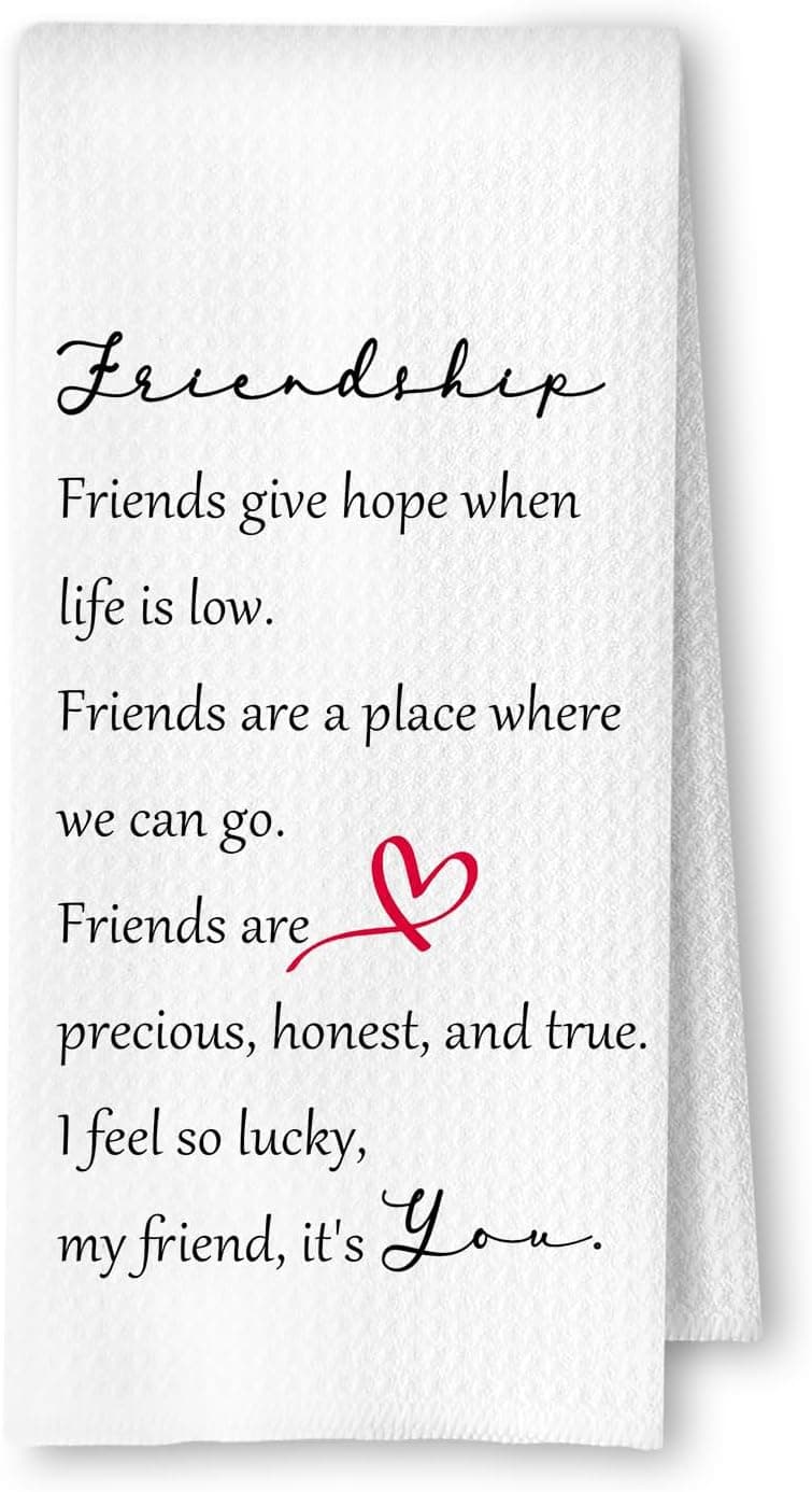Friendship Gifts for Women Kitchen Towels, Best Friend BFF Bestie Gifts Dish Tea Towels for Kitchen Decor, Birthday Gifts for Women Friendship Hand Towels for Bathroom Decor, 16x24 Inch