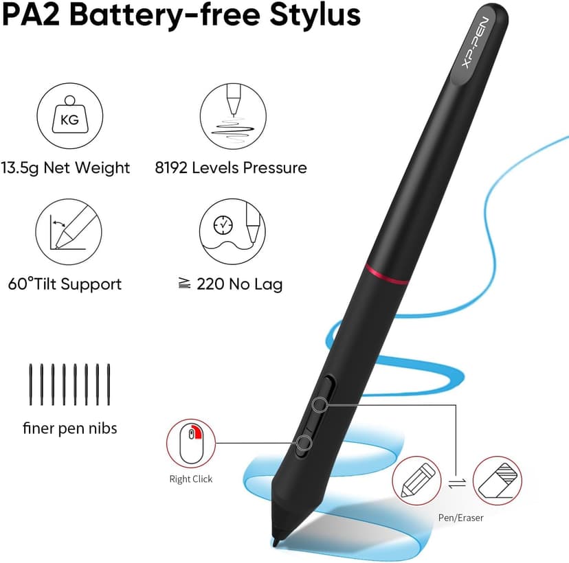 XPPen Drawing Tablet with Screen Full-Laminated Graphics Drawing Monitor Artist13.3 Pro Graphics Tablet with Adjustable Stand and 8 Shortcut Keys (8192 Levels Pen Pressure, 123% sRGB)