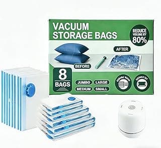 Vacuum Storage Bags for Travel and Home,Space Saver Bags for Clothes,(with Electric Pump and Hand Pump, Large,2(40 * 60) 2(50 * 70) 2(60 * 80) 2(80 * 100))