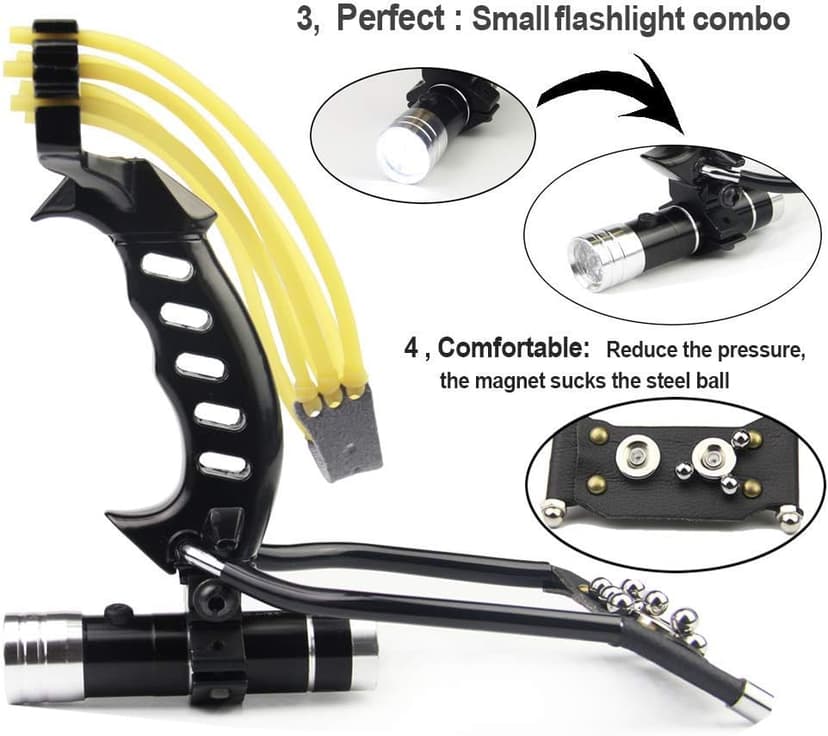 COOY Slingshot,Wrist Sling Rocket Professional Hunting Slingshot with Heavy Duty Launching Bands, High Velocity Catapult …