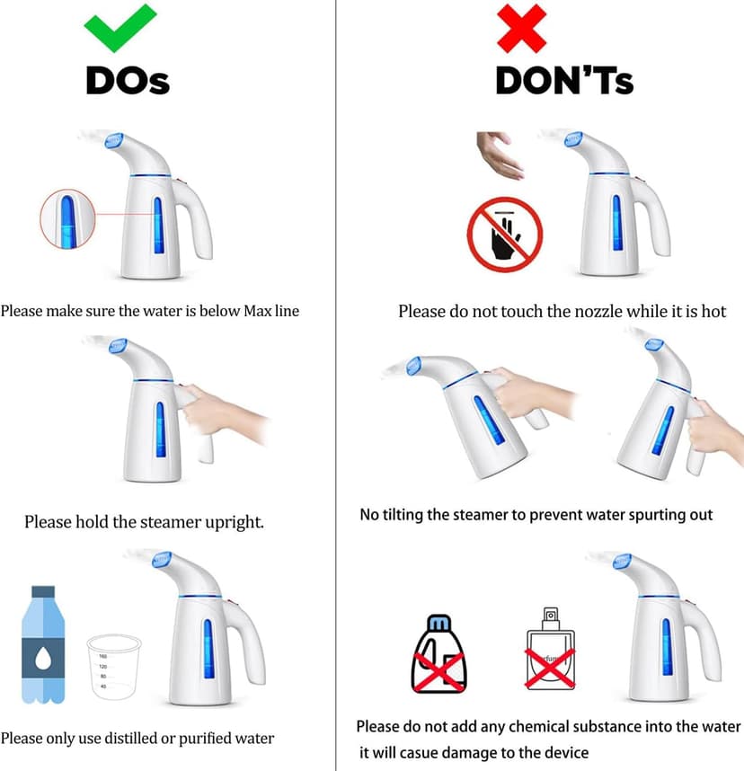 OGHom Steamer for Clothes, Handheld Clothing Steamer for Garment, 240ml Big Capacity 700W Portable Travel Steam Iron (Blue)