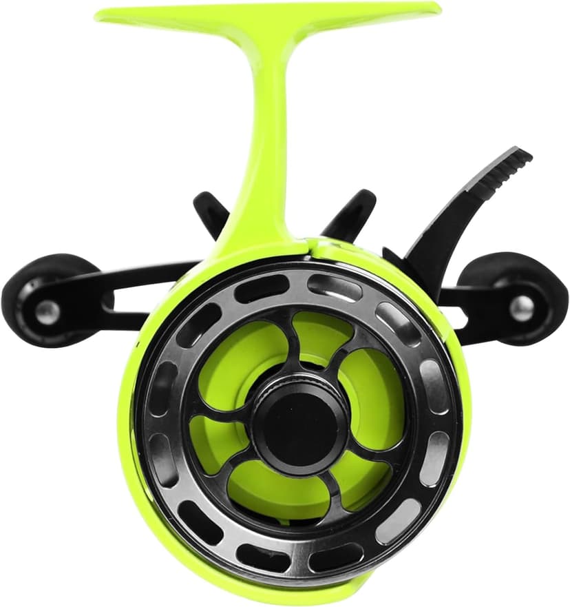 FREE FISHER Ice Fishing Reels 3.2:1 Gear Ratio Ultra Smooth 3+1Ball Bearings Strength CNC-machined Aluminum Inline Ice Fishing Reel with Left/Right Hand Retrieve