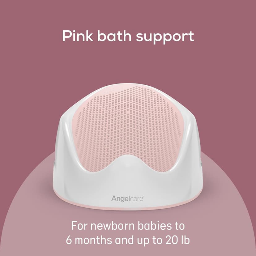 Angelcare Baby Bath Support (Pink) | Ideal for Babies Less than 6 Months Old