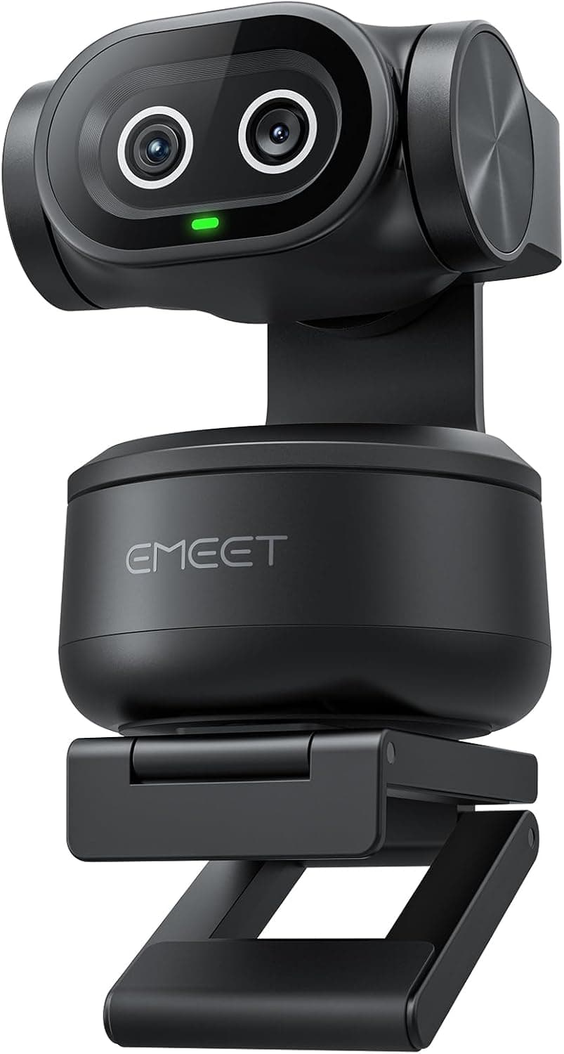 EMEET PIXY Dual-Camera AI-Powered PTZ Camera 4K, AI Tracking, PDAF&AI Autofocus 0.2s, 1/2.55'' Sony Sensor, 3 Mics, Presets, Gesture Control, 4K Webcam for Streaming and OBS/Twitch/Switch 2 Compatible
