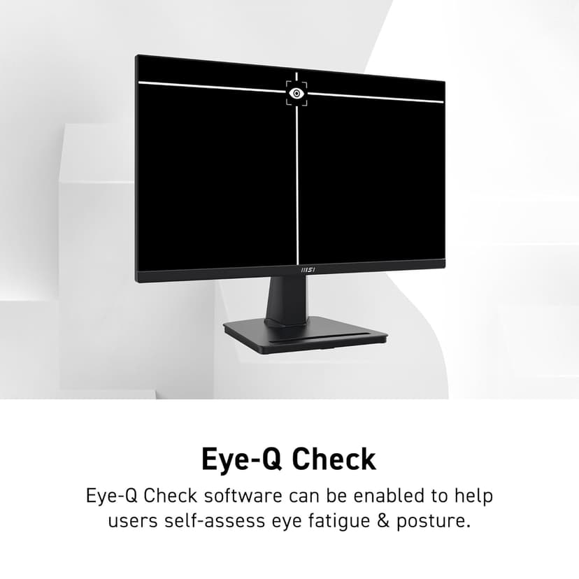 msi PRO MP225V, 22-inch, 1920 x 1080 (FHD) Computer Monitor, 100Hz, Adaptive-Synch, HDMI, Video Port, Low Blue Light, Eye-Q Check, VESA Mountable, Tilt, 1ms, Black
