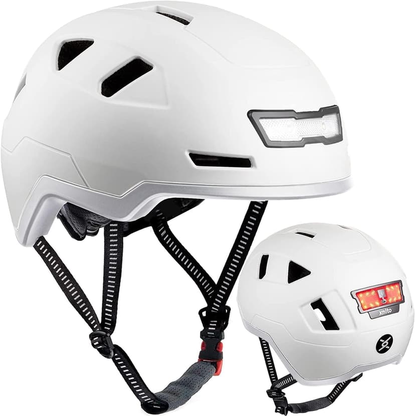 XNITO Bike Helmet with LED Lights - Urban Bicycle Helmet for Adults, Men & Women - CPSC & NTA-8776 Dual Certified - Class 3 E-Bikes, Scooters, Onewheel, Commuter, Mountain