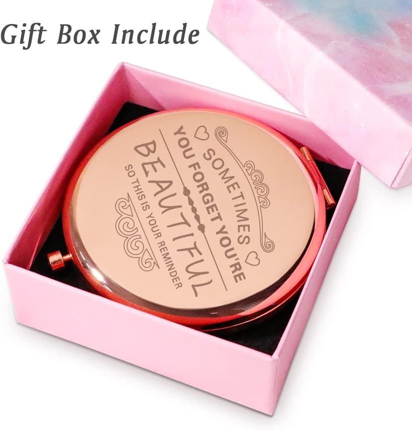 Inspirational Gifts for Women Girl, Personalized Gift for Adult Teen, Compact Mirror for Friend Sister Daughter Wife Mom, Birthday Graduation Mothers Day Basket Stuffers B0CSFWSZKC