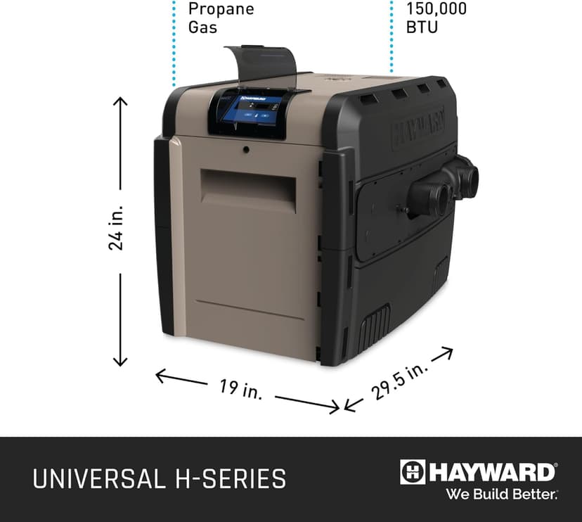 Hayward W3H150FDP Universal H-Series 150,000 BTU Propane Pool Heater and Spa Heater for In-Ground Pools and Spas