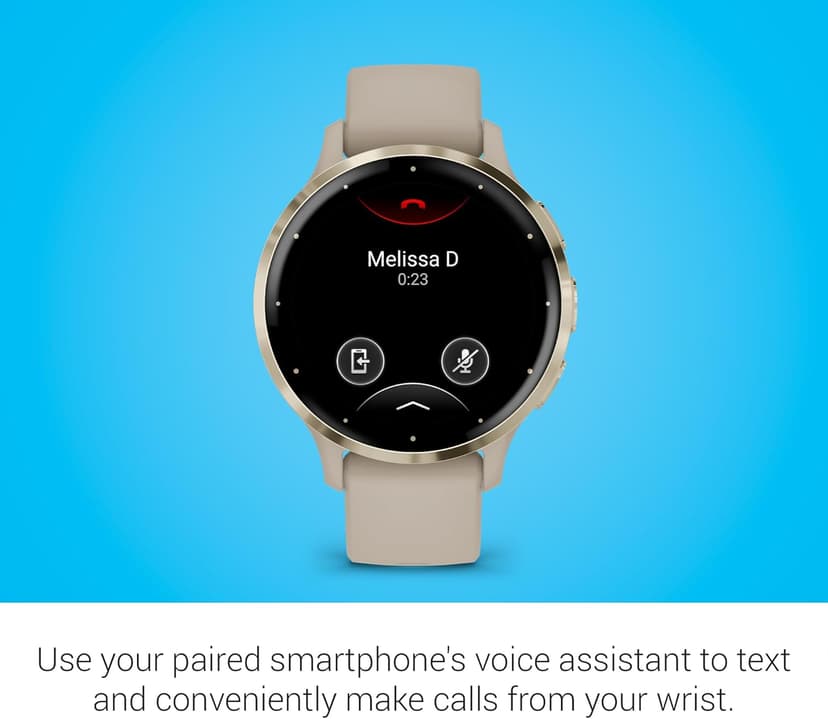 Garmin Venu 3S Soft Gold Stainless Steel Bezel 1.2-Inch AMOLED Touchscreen Display Smart Watch with 41mm French Gray Case and Silicone Band