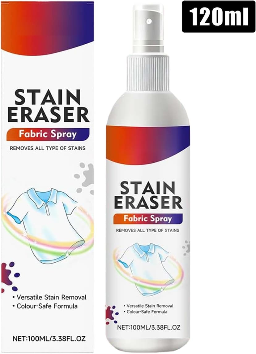 Clothing Stain Remover Spray, 120ml Clothes Cleaning Spray Shirt Stain Cleaner, for Laundry Home Shower Dormitory Travel Bathroom Carpet Couch Sweater