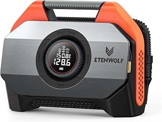 with 19200mAh for Heavy duty Vehicle, Car & Inflatables, 100% Duty Cycle & Dual Cylinder, Bike Pump with LED Backlight,Orange ETENWOLF VORTEX S6 Tire Inflator Portable Air Compressor, Cordless Air Pump B0CGLTPKBZ