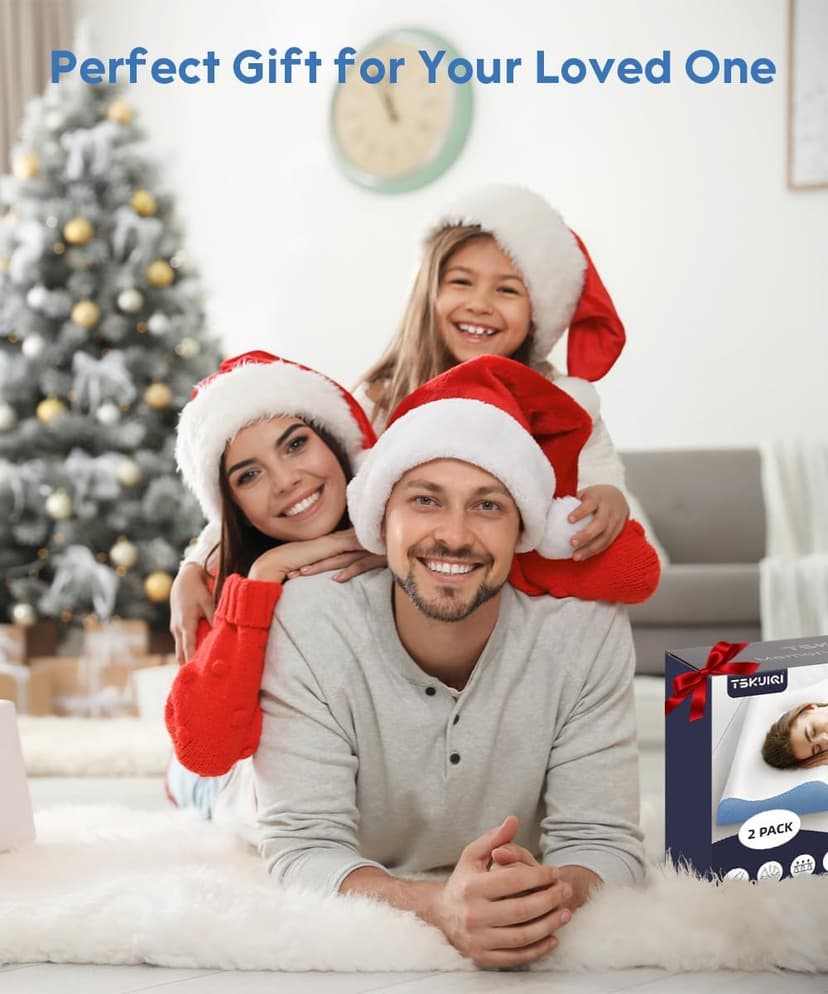 Cervical Pillow for Neck Pain Relief - Contour Pillow Memory Foam Pillows for Sleeping, Double Ear Relief Zones Neck Pillow, 6CM Enhanced Neck Support Cooling Bed Pillow for All Sleep Positions