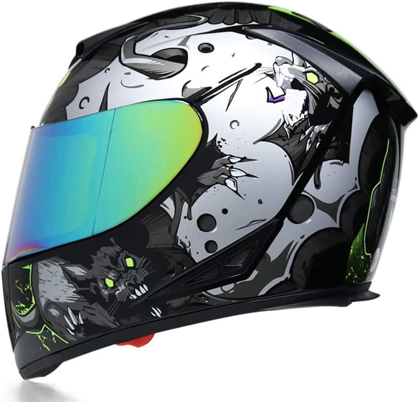 Full Face Motorcycle Helmet, DOT Approved, ABS Shell, Multi-Design Graphic Racing Helmet for Men Women