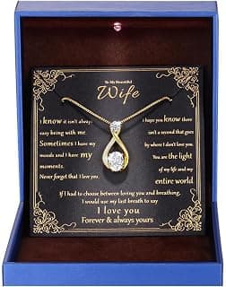 1.5CT Moissanite Infinity Pendant Necklace Anniversary Wedding Gifts for Women Wife Her S925 Sterling Silver 18K White Gold/Gold Filled Jewelry for Birthday Mothers Christmas Valentines Day