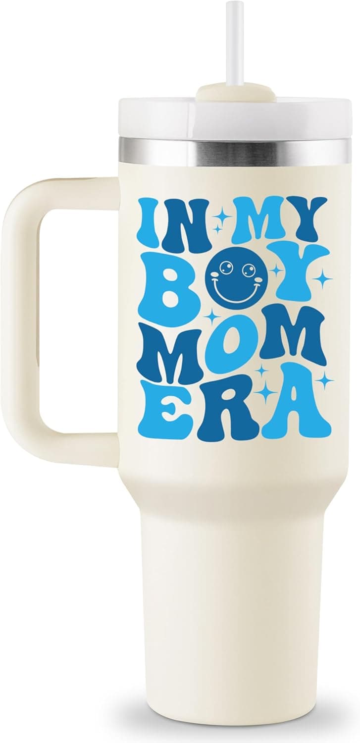 New Mom Gift for Boy Mama, Pregnant Mom, Expecting Mommy, First Time Mom - 40oz Travel Cup Insulated Tumbler with Lid & Straw ROSTANTEN Boy Mom Gifts for New Mom - First Mothers Day Gifts for New Mom B0F1N91JS7