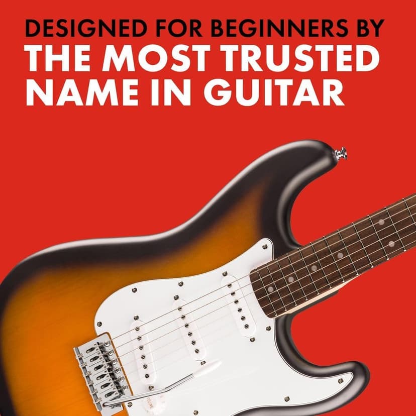 Fender Squier Debut Series Stratocaster Electric Guitar, Beginner Guitar, with 2-Year Warranty, Includes Free Lessons, 2-Color Sunburst with Matte Finish