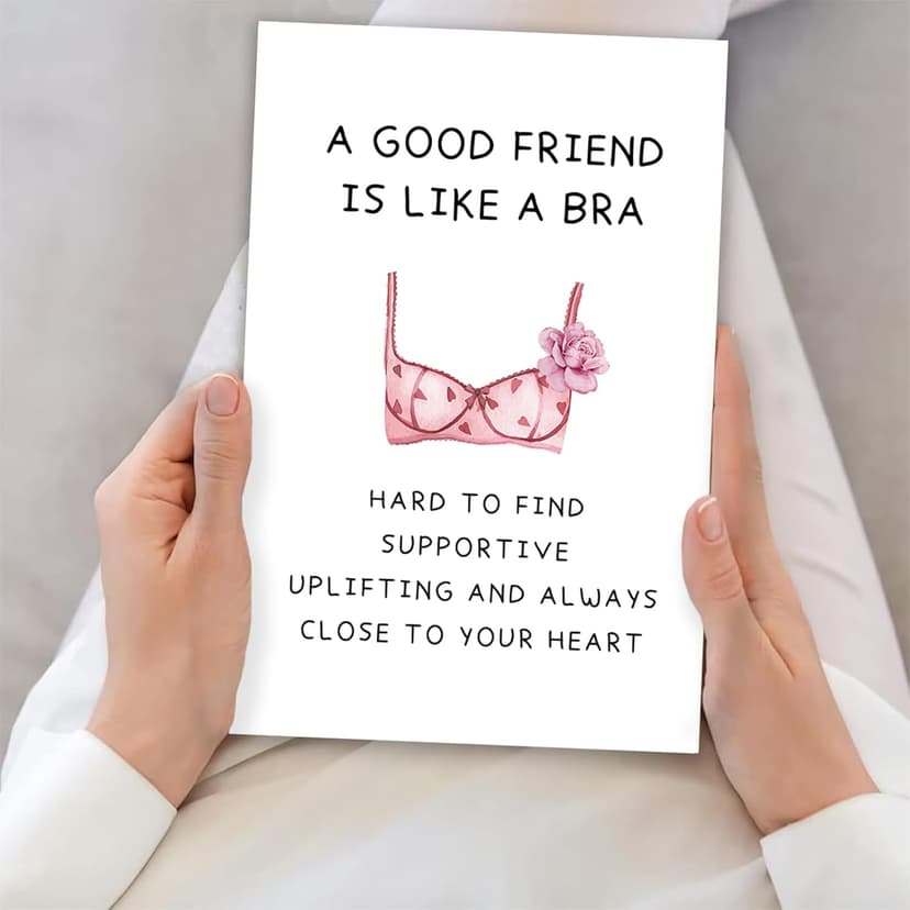 Funny Best Friend Birthday Gifts Cards for Women, Bestie Definition Card,Happy Birthday Gift for BBF Sister, Great Friendship Card for Her -“A Good Friend Is Like A Bra”