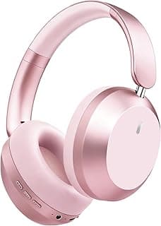 Wentronic Y05 Bluetooth Headphones Wireless Over Ear Noise Cancelling with Microphone 48 Hours Playtime, High Sound Quality Foldable Soft Earpads Headphones for Travel-Pink