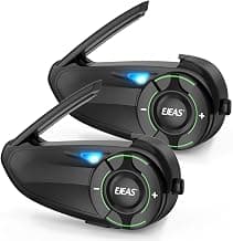 SolaMr Q8 Motorcycle Helmet Bluetooth Headset, 230hours Standby, 6 Riders Mesh Communication Systems with Audio Multitasking, Music Sharing, Noise Cancellation, FM Radio, Loud Interphone -2 Pack