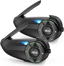 SolaMr Q8 Motorcycle Helmet Bluetooth Headset, 230hours Standby, 6 Riders Mesh Communication Systems with Audio Multitasking, Music Sharing, Noise Cancellation, FM Radio, Loud Interphone -2 Pack