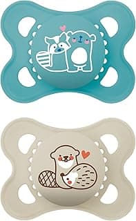 MAM Original Matte Baby Pacifiers, Binky for Boys 0-6 Months, BPA-Free Silicone Nipple, Easy to Clean, Best for Newborn Babies, Developed with Medical Experts, 2 Count Binkies with Sterilizer Case