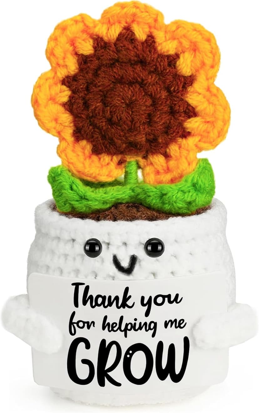 MBL Sunflower Christmas for Women Teacher - Thank You Appreciation Emotional Inspirational Support Crochet Sunflowers Gifts for Men Coworker Boss Lady Friend Thanksgiving Retirement Stocking Stuffers