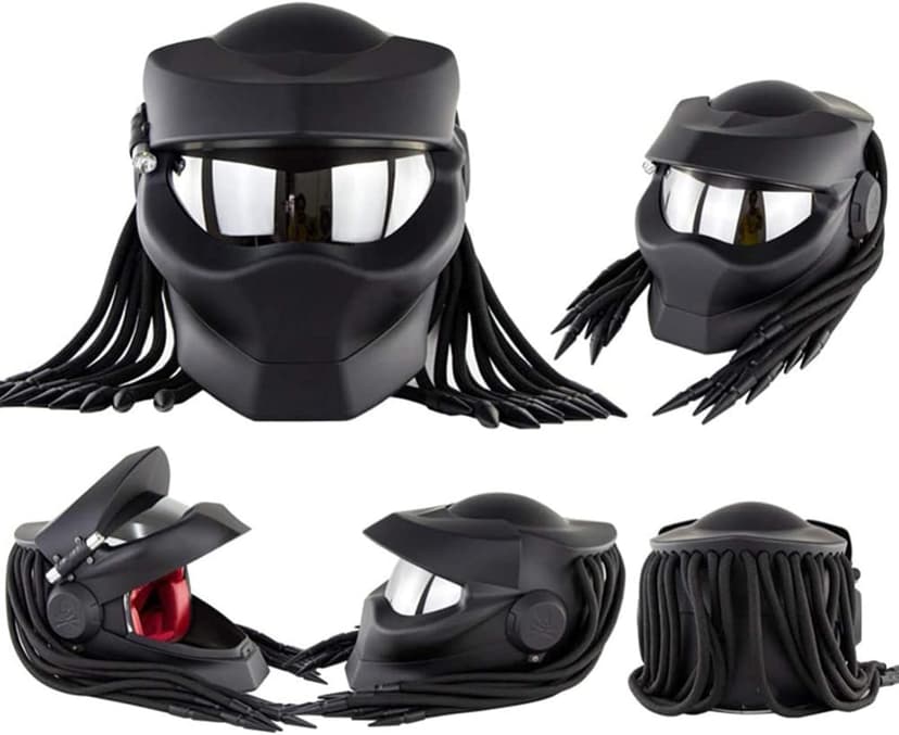 Motorcycle Full Face Helmet Front Flip Visor Helmet with Braids and Warning Lights for Men Women Offroad Cruiser Chopper DOT/ECE Approved Personalized Motorcycle Helmet