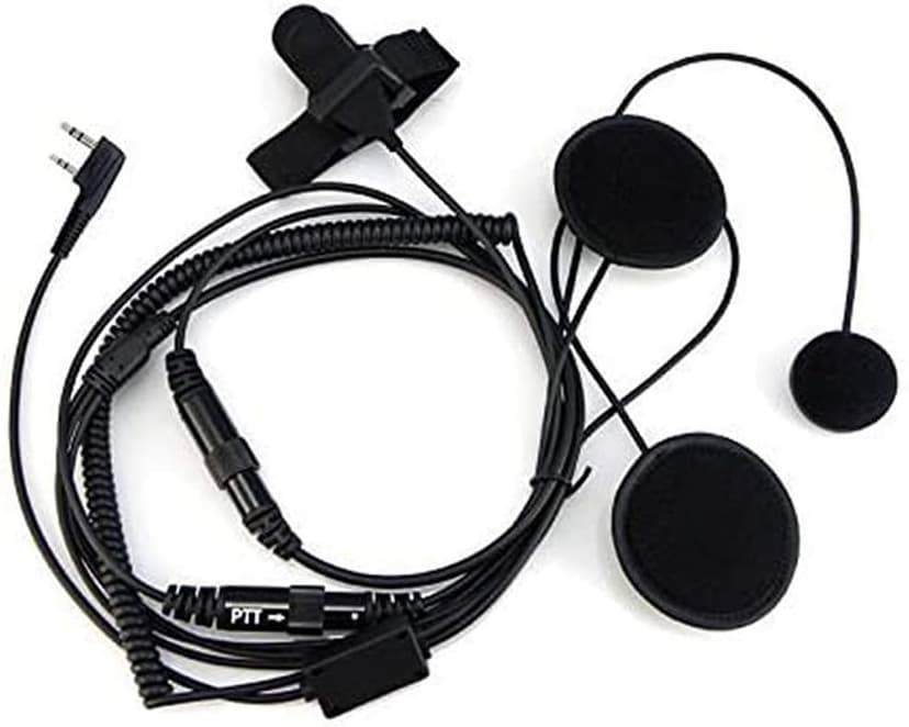 BAOFENG Helmet Kit 2 PIN Full Face Motorcycle Headset Earpiece Mic Ken Wood/WOU Xun/Pu Xing/Lin ton Two Way Radio Walkie Talkie, Black