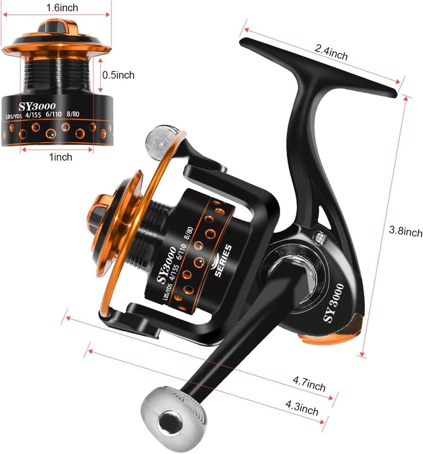 Summer and Centron Spinning Reels, 12 +1 BB Light Weight & Ultra Smooth Reel for Ice/Summer 3000/1000 Fishing Reel by QINGLER
