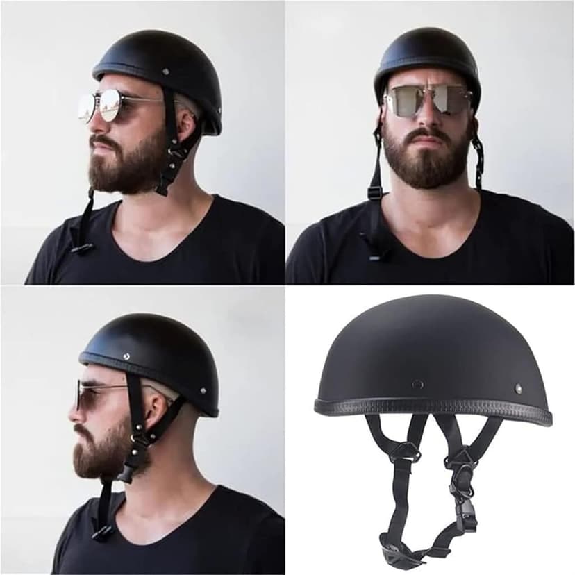 Small and Light Ultra-Thin Beanie DOT Approved Low Profile Open Face Half Helmets for Men Women,Adult Retro German Motorcycle Helmet for Cruiser Moped