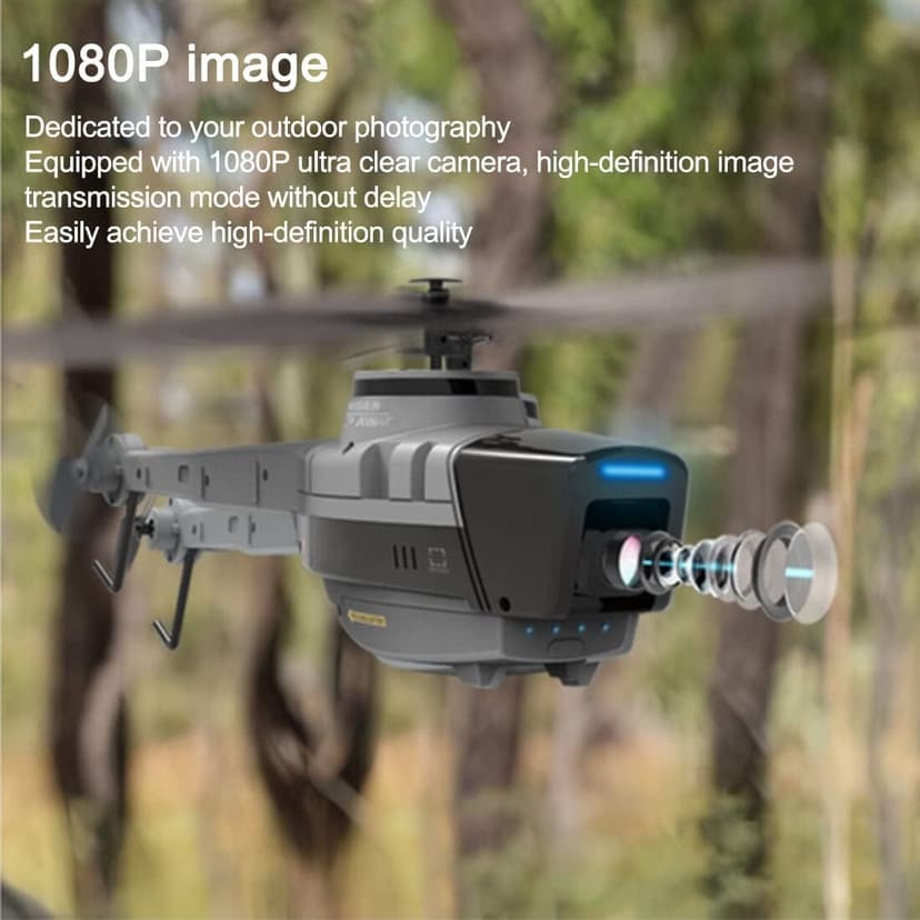 C128 Scout Drone with 1080P Camera, Military Remote Control Helicopter, 2.4G Aerial Vehicle Reconnaissance, Take Off/Landing, 6-Axis Gyro