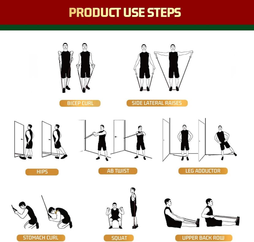 VEICK Resistance Bands, Exercise Bands, Workout Bands, Resistance Bands for Working Out with Handles for Men and Women, Exercising Bands for Fitness Weights Work Out at Home