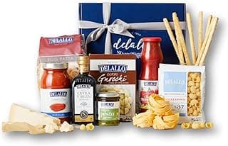 DeLallo Gourmet Pasta Gift Basket, Italian Gift Basket with Imported Lumache and Pappardelle Noodles, Gourmet Cooking Gift for Holidays and Christmas, Handpacked with Gift Box